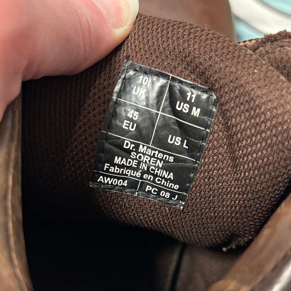 Dr. Martens Dark Brown Men's Leather Boots - Picture 10 of 14